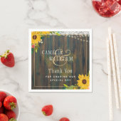 Serviette En Papier LeahG Tournesols rustiques Luminaires en dentelle (En situation)