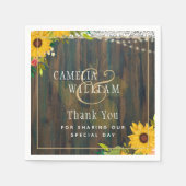 Serviette En Papier LeahG Tournesols rustiques Luminaires en dentelle (Devant)