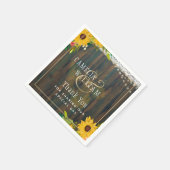 Serviette En Papier LeahG Tournesols rustiques Luminaires en dentelle (Coin)