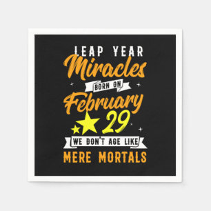 Serviette En Papier Leap Année Miracles Février 29 Anniversaire Cadeau