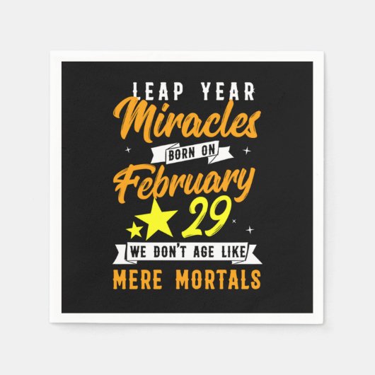 Serviette En Papier Leap Année Miracles Février 29 Anniversaire Cadeau (Devant)