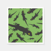 Serviette En Papier Leaping Lizard Reptile brillant vert Gecko (Devant)