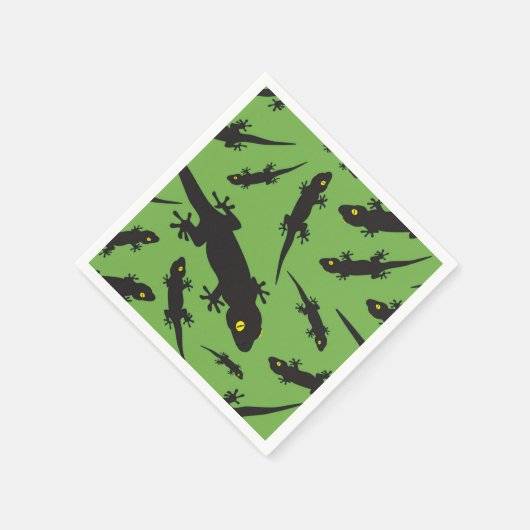 Serviette En Papier Leaping Lizard Reptile brillant vert Gecko (Coin)