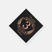 Serviette En Papier Leather 3 ans mariage anniversaire (Coin)