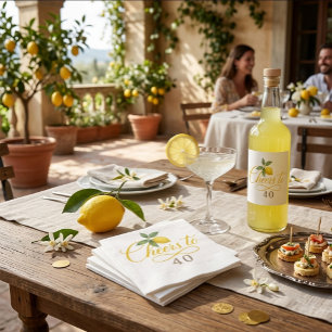 Serviette En Papier L'eau de citron aquarelle Bravo à l'âge Anniversai