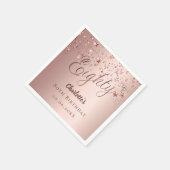 Serviette En Papier L'écriture d'or rose célèbre 80ème anniversaire (Coin)