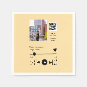 Serviette En Papier Lecteur de musique couple personnalisé code q r te