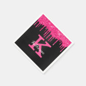 Serviette En Papier Lecteurs de Parties scintillant noire rose-chaud p (Coin)