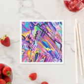 Serviette En Papier Lecture couleur Impression Abstraite (En situation)