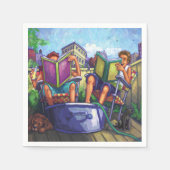 Serviette En Papier Lecture en été (Devant)