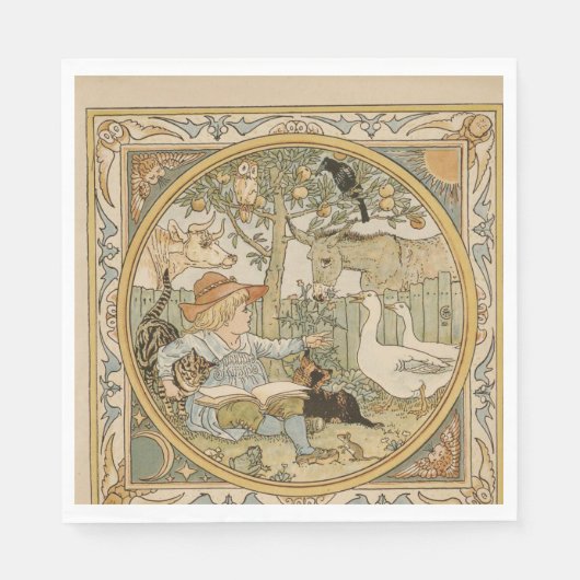 Serviette En Papier Lecture papier amusant Napkin (Devant)