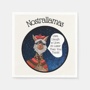 Serviette En Papier Lecture Psychique Drôle Llama Nostradamus Hallowee