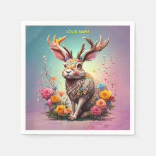 Serviette En Papier Légendaire Jackalope Funny Vintage Retro Scary