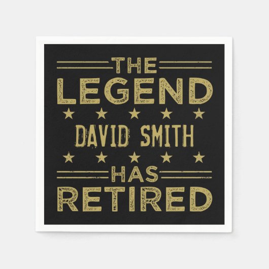 Serviette En Papier Légende à la retraite customisée (Devant)