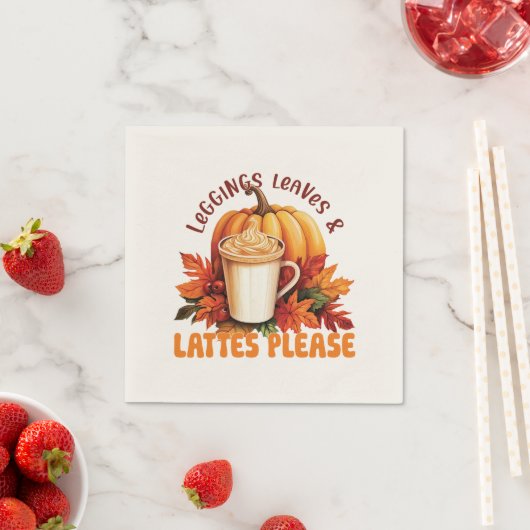 Serviette En Papier Leggings, Feuilles et lattes S'il vous plaît - Aut (En situation)