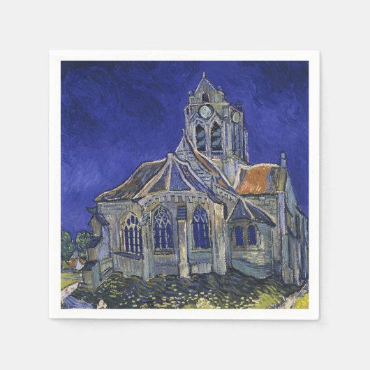 Serviette En Papier L'église d'Auvers par Vincent van Gogh (Devant)