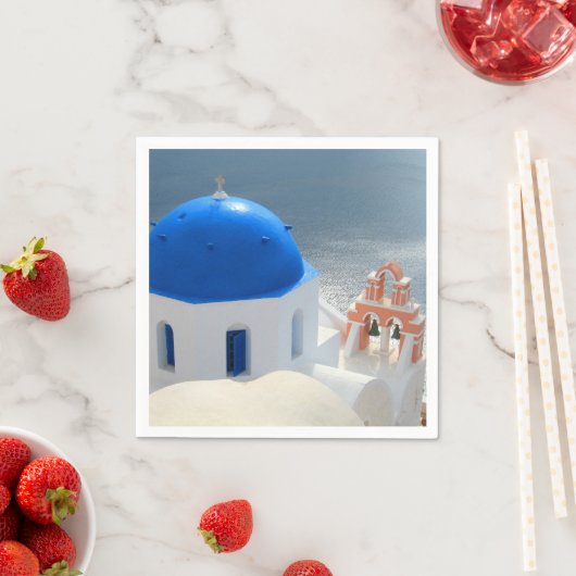 Serviette En Papier L'église de Santorin au soleil de l'après-midi (En situation)