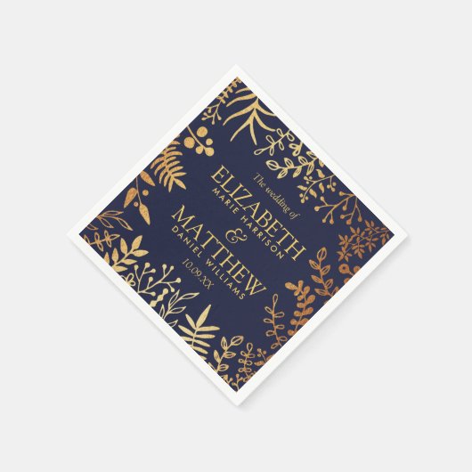 Serviette En Papier L'élégante collection de Mariages floraux marine e (Coin)