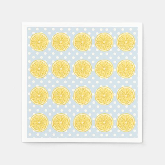 Serviette En Papier Lemon and Light Blue Summer Napkins (Devant)
