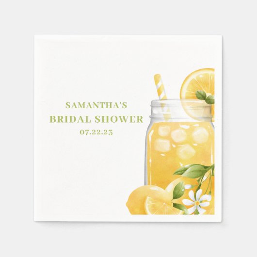 Serviette En Papier Lemon Citron Lemonade Fête de Mariage (Devant)