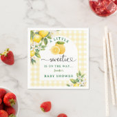 Serviette En Papier Lemon Citrus Baby Shower Yellow Gingham (En situation)