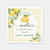 Serviette En Papier Lemon Citrus Baby Shower Yellow Gingham (Devant)