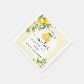 Serviette En Papier Lemon Citrus Baby Shower Yellow Gingham (Coin)