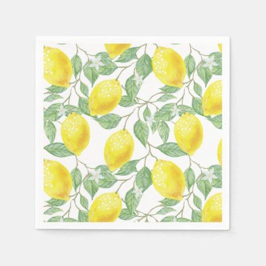 Serviette En Papier Lemon et motif de feuille Squeeze principale Showe (Devant)