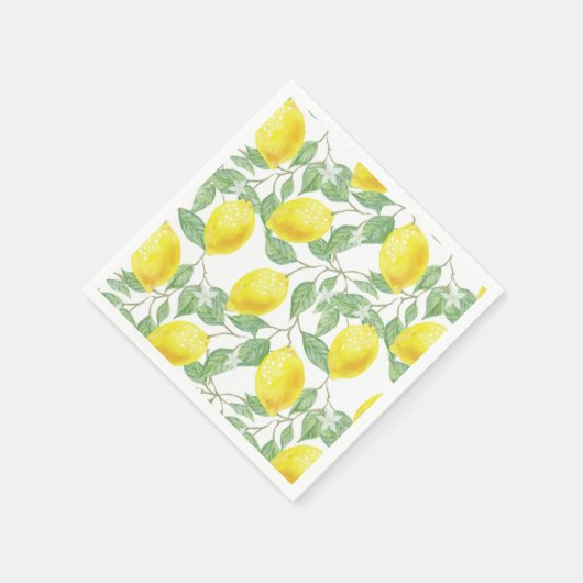 Serviette En Papier Lemon et motif de feuille Squeeze principale Showe (Coin)