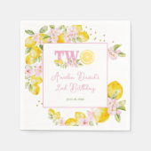 Serviette En Papier Lemon Floral Birthday (Devant)