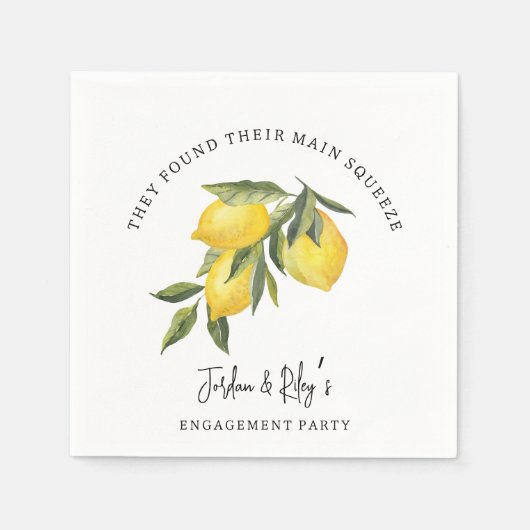 Serviette En Papier Lemon Main Squeeze Parti d'engagement neutre (Devant)