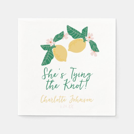 Serviette En Papier Lemon She's Tying the Knot Bridal Shower (Devant)