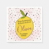 Serviette En Papier Lemonade rose moderne 1er anniversaire (Devant)