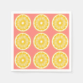Serviette En Papier Lemonade rose moderne & Jaune (Devant)