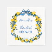 Serviette En Papier Lémons bleu ruban nuptiale douche monogrammée (Devant)