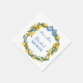 Serviette En Papier Lémons bleu ruban nuptiale douche monogrammée (Coin)