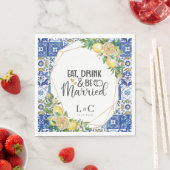 Serviette En Papier Lémons Mosaïque méditerranéenne Mosaïque Mariage r (En situation)