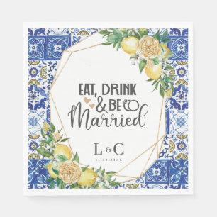 Serviette En Papier Lémons Mosaïque méditerranéenne Mosaïque Mariage r