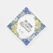 Serviette En Papier Lémons Mosaïque méditerranéenne Mosaïque Mariage r (Coin)