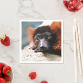 Serviette En Papier Lémur rouge rouillé (En situation)