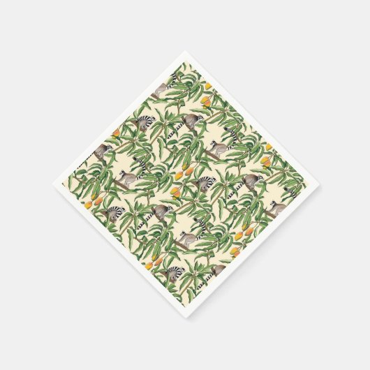 Serviette En Papier lemurs and branches mango seamless pattern   (Coin)