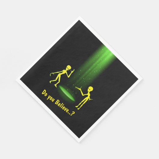 Serviette En Papier L'enlèvement d'Aliens OVNI 👽 Croyez-Vous ? (Coin)