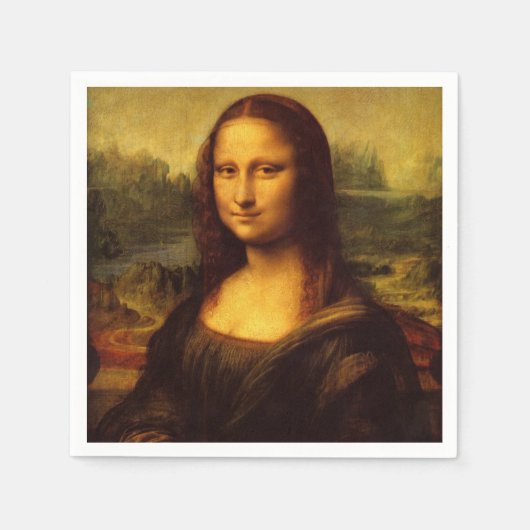 Serviette En Papier Leonardo Da Vinci Mona Lisa Peinture d'Art (Devant)