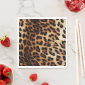 Serviette En Papier Léopard à crème Brown chic (En situation)