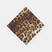 Serviette En Papier Léopard à crème Brown chic (Coin)