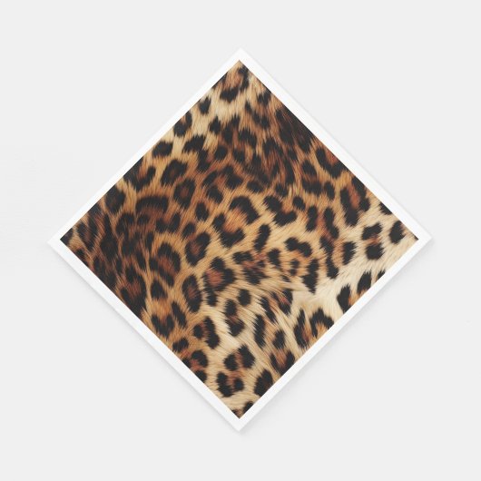 Serviette En Papier Léopard à crème Brown chic (Coin)