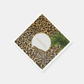 Serviette En Papier Leopard Animal Motif Élégant Palm Personnel (Coin)