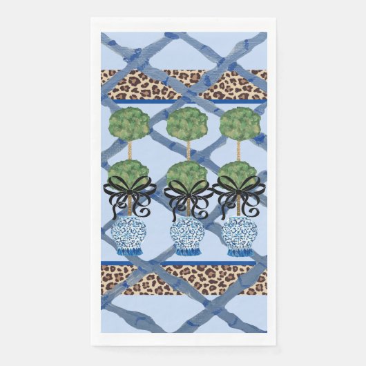 Serviette En Papier Leopard Bamboo Chinoiserie Ginger Jar Papier Invit (Devant)