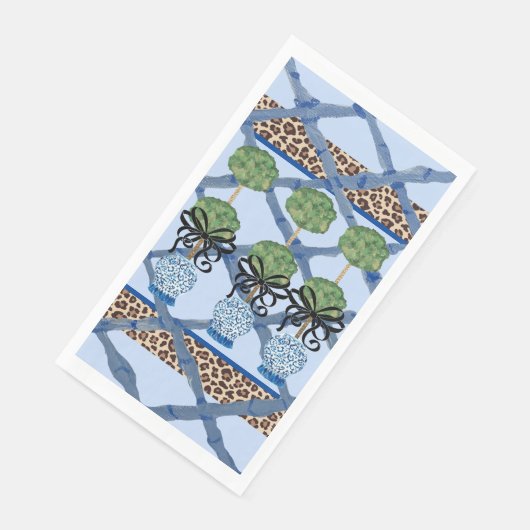 Serviette En Papier Leopard Bamboo Chinoiserie Ginger Jar Papier Invit (Coin)