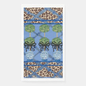 Serviette En Papier Leopard Bleu Bambou Chinoiserie Ginger Jar (Devant)